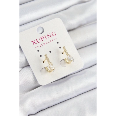 Xuping Zirkon Taşlı I Model Gold Renk Kadın Küpe