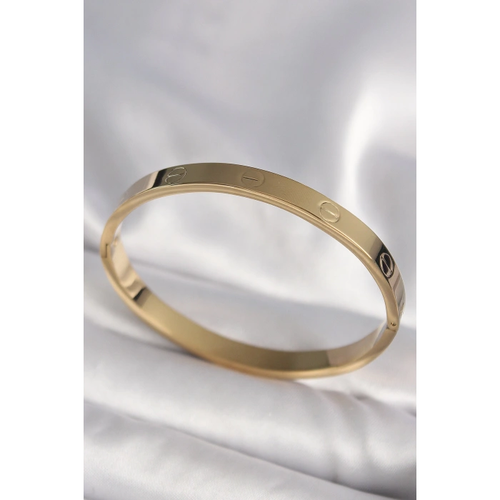 316L Çelik Gold Renk Model Kadın Kelepçe - Lisinya