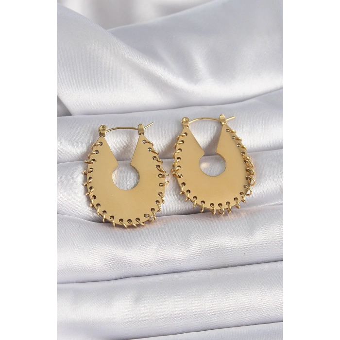 316L Çelik Gold Renk Kadın Küpe