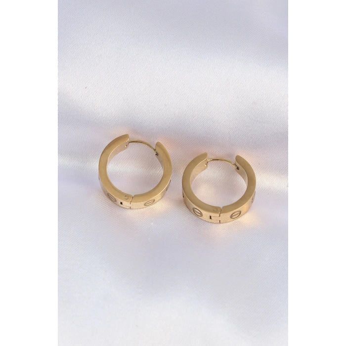 316L Çelik Gold Renk Model Halka Küpe