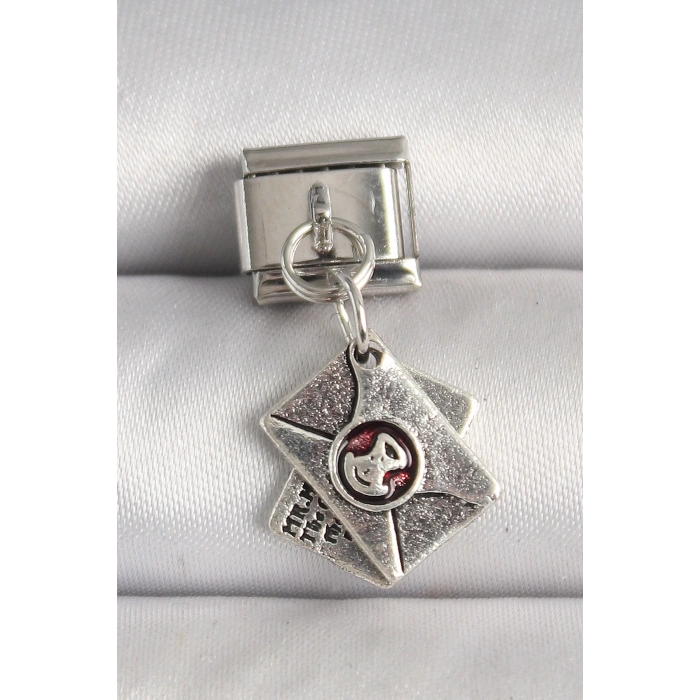 316L Çelik Gümüş Renk Mektup Model Nomination Charm - Lisinya