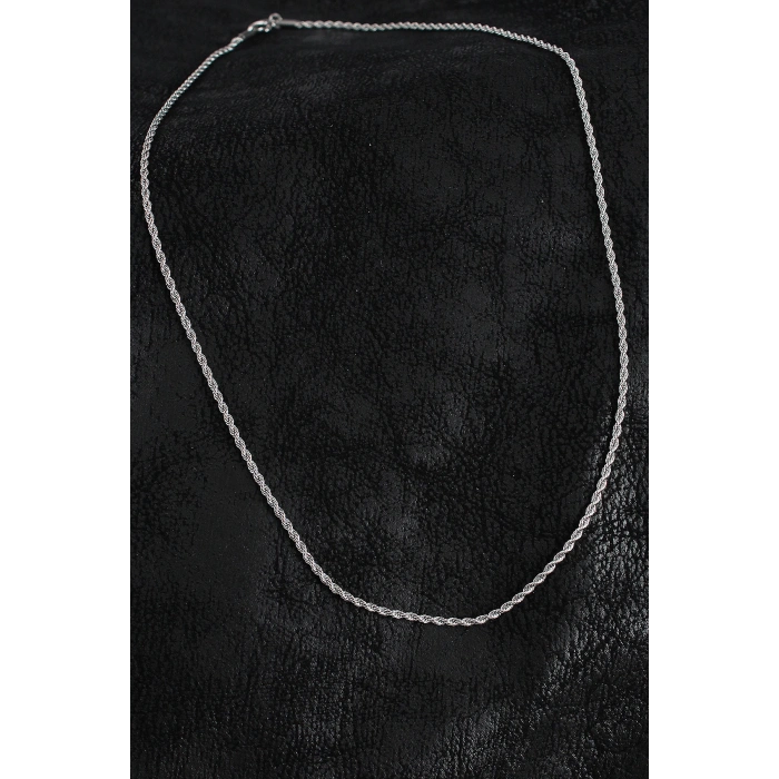 316L Çelik Halat Zincir Model Gümüş Renk Erkek Kolye