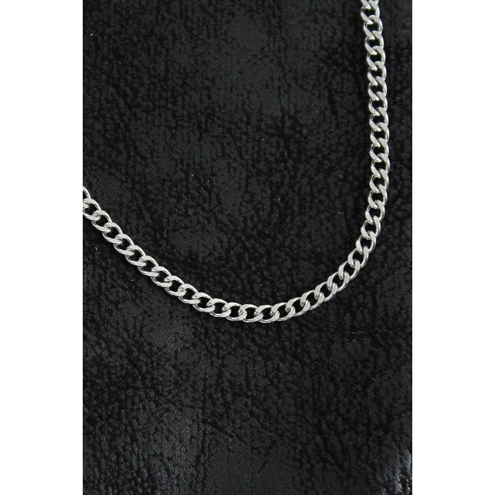 316L Çelik Kalın Zincir Model Gümüş Renk Erkek Kolye