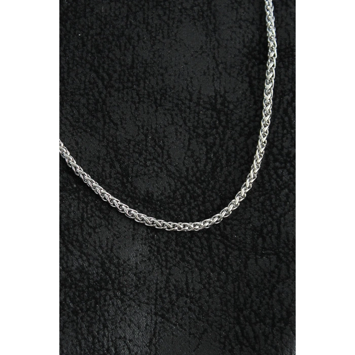 316L Çelik Örgü Zincir Model Gümüş Renk Erkek Kolye