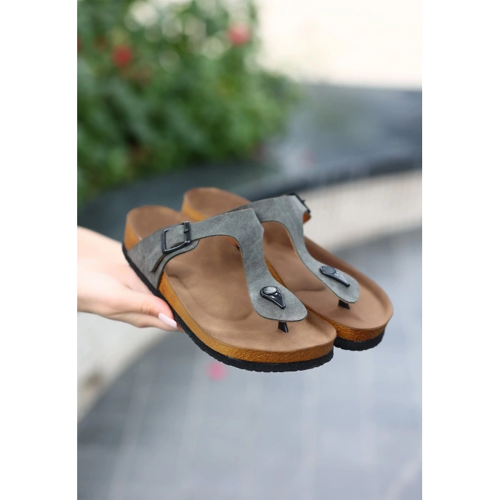 Aksar Haki Yeşil Nubuk Parmak Arası Terlik