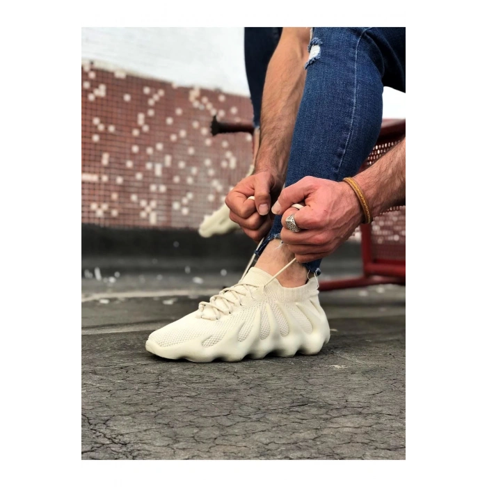 Bej Triko Sargı Taban Casual Erkek Ayakkabı