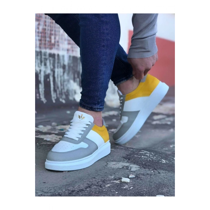 Beyaz Sarı Erkek Casual Ayakkabı