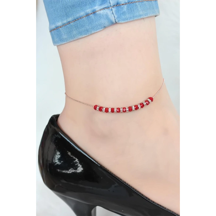 Bordo Miyuki Taşlı Hal Hal - Lisinya