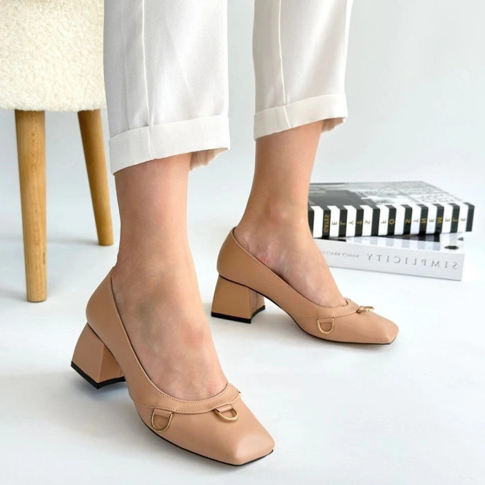 Cande Nude Cilt Topuklu Ayakkabı - Lisinya