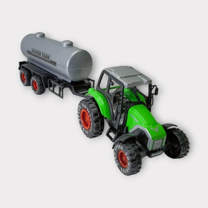 Çek Bırak Römorklu Traktör 25Cm - Yeşil Su Tankı (Lisinya)