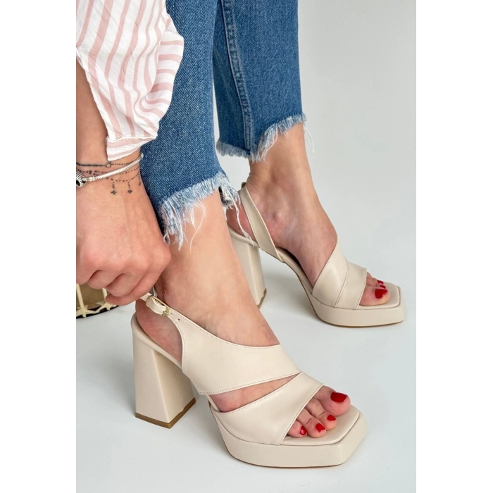 Cica Bej Cilt Topuklu Ayakkabı - Lisinya