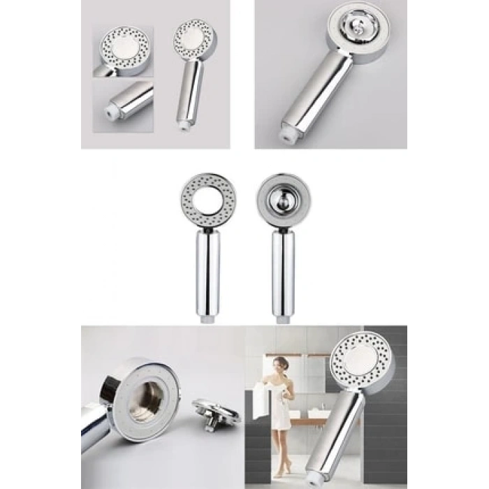 Çift Taraflı Yüksek Basınçlı Su Akıtan Şampuan Hazneli Tasarruflu Duş Başlığı ( Lisinya )