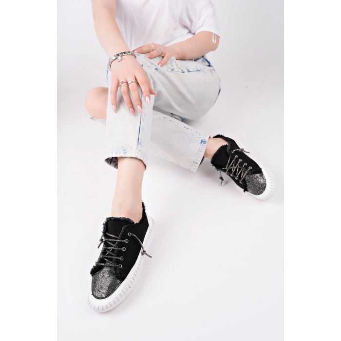 Enber Siyah Kot Bağcıklı Spor Ayakkabı