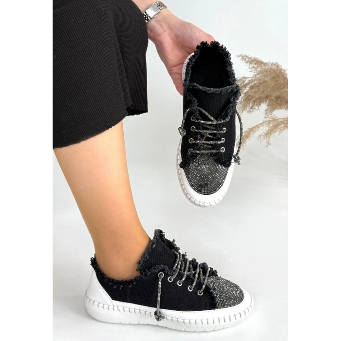 Enber Siyah Kot Bağcıklı Spor Ayakkabı - Lisinya