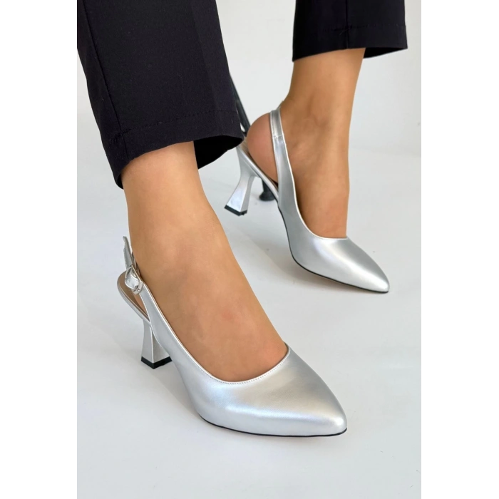 Ester Gri Cilt Topuklu Ayakkabı - Lisinya