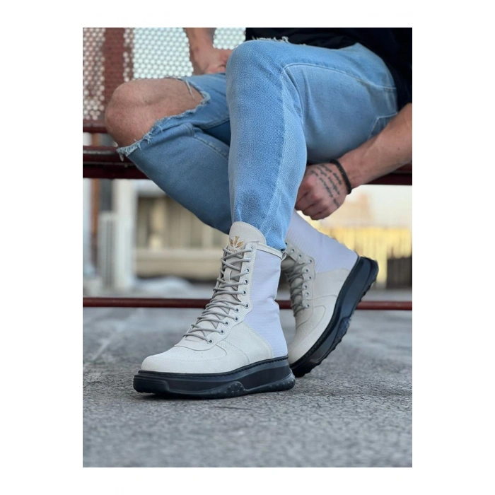 Gri Kömür Süet Uzun Bağcıklı  Bot