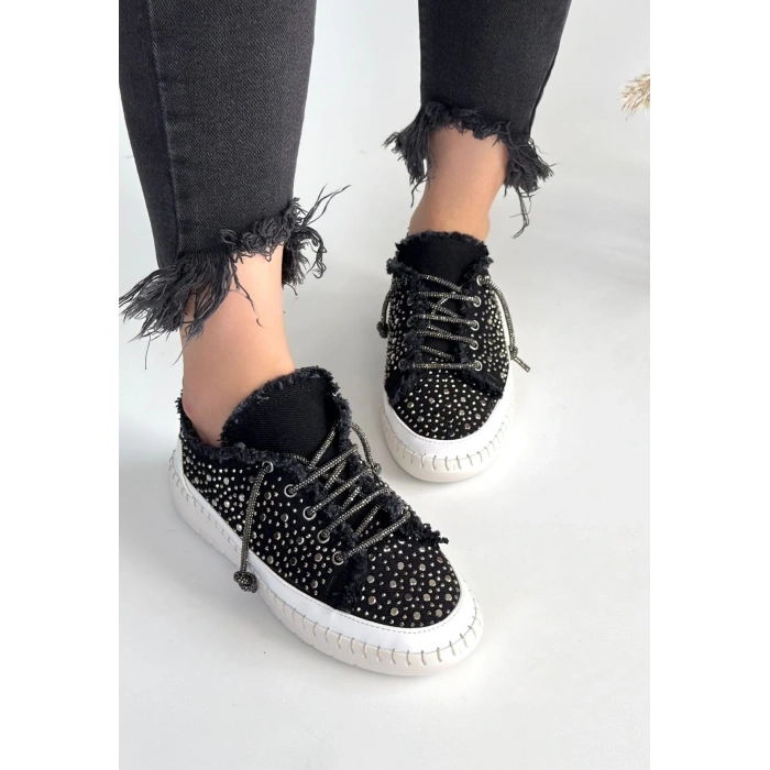 Guji Siyah Kot Bağcıklı Spor Ayakkabı - Lisinya