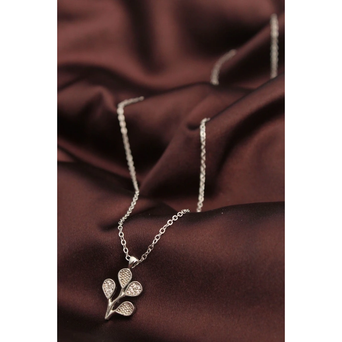 Gümüş Renk Zirkon Taşlı Çoklu Balon Kolye - Lisinya