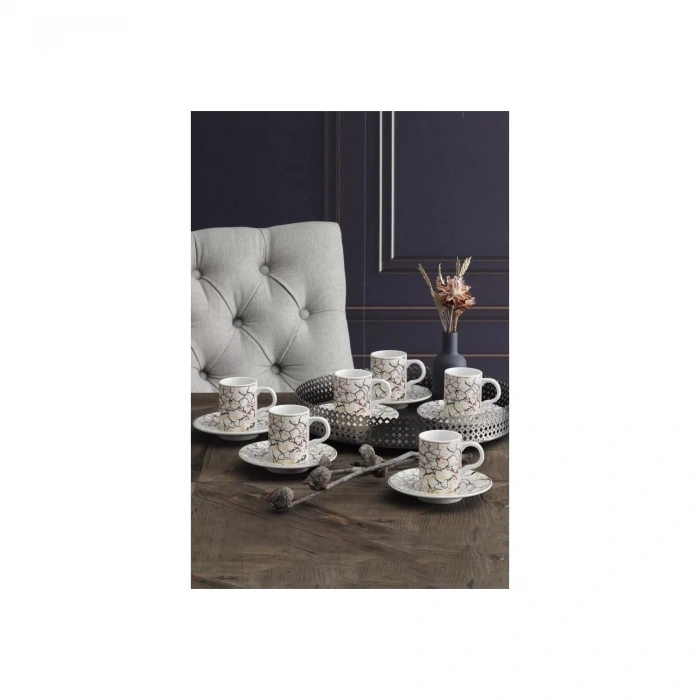 Güral Porselen Bone Atina Kahve Fincan Takımı 5605