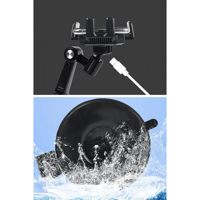 Jel Vantuzlu Cama Takılabilen Güçlü 360 Derece Dönebilen Ayarlanabilir Araç Içi Vantuzlu Telefon Tutucu ( Lisinya )