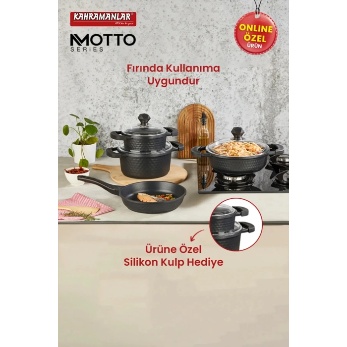 Kahramanlar Motto Prime 7 Parça Döküm Tencere Seti