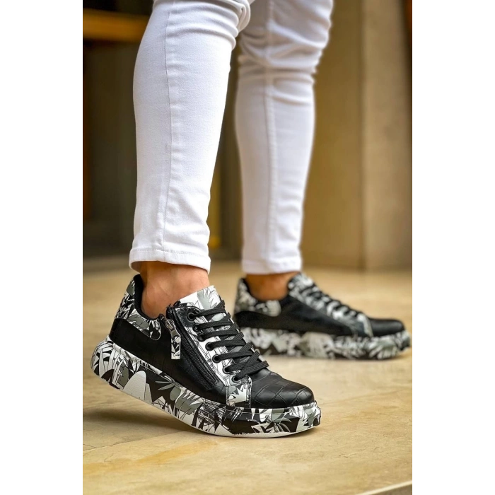 KB-02  Kuback Bağcıklı Crocodile Siyah Siyah Günlük Erkek Ayakkabı