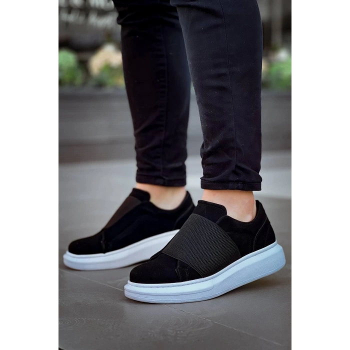 KB-040  Kuback Siyah Süet   Lastikli  Günlük Erkek  Ayakkabı