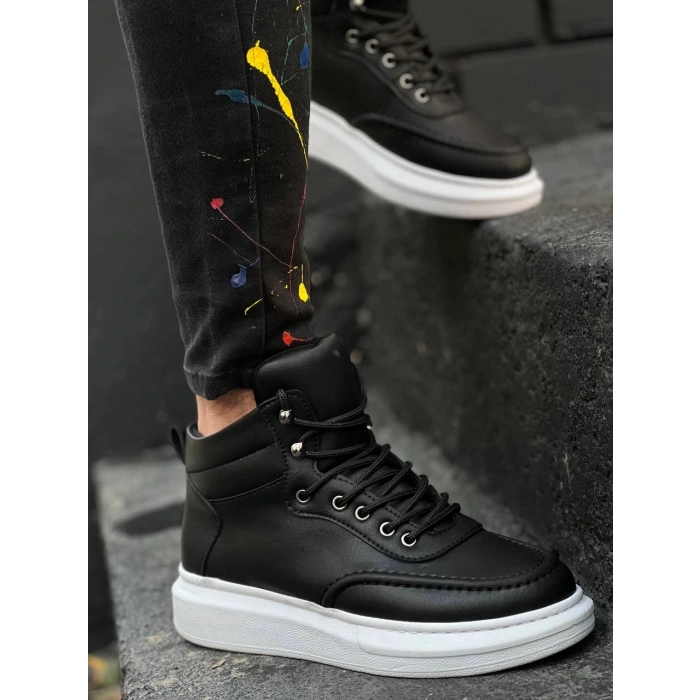 KB-0994  Kuback  Siyah Cilt  Yüksek Taban  Erkek Bilek Bot