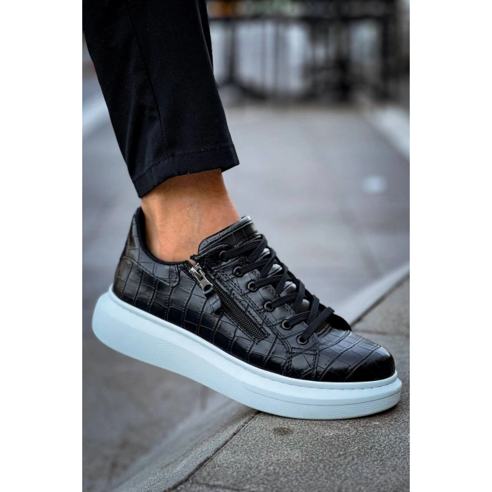 KB-309  Kuback  Siyah Fermuar Ve Bağcıklı  Günlük Erkek  Ayakkabı