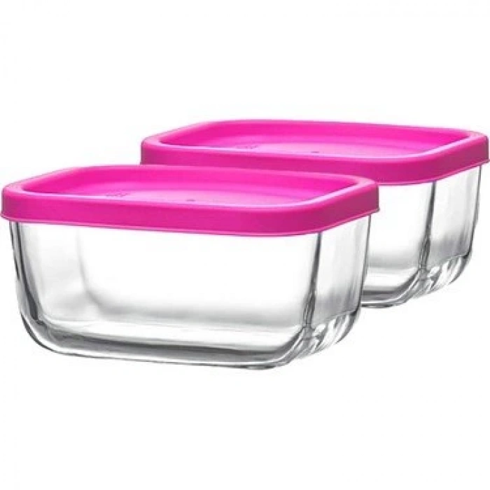 LAV 2Lİ SAKLAMA KABI PEMBE KAPAK CUB235