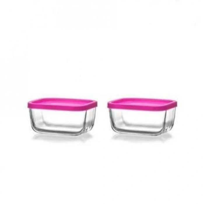 LAV 2Lİ SAKLAMA KABI PEMBE KAPAK CUB235