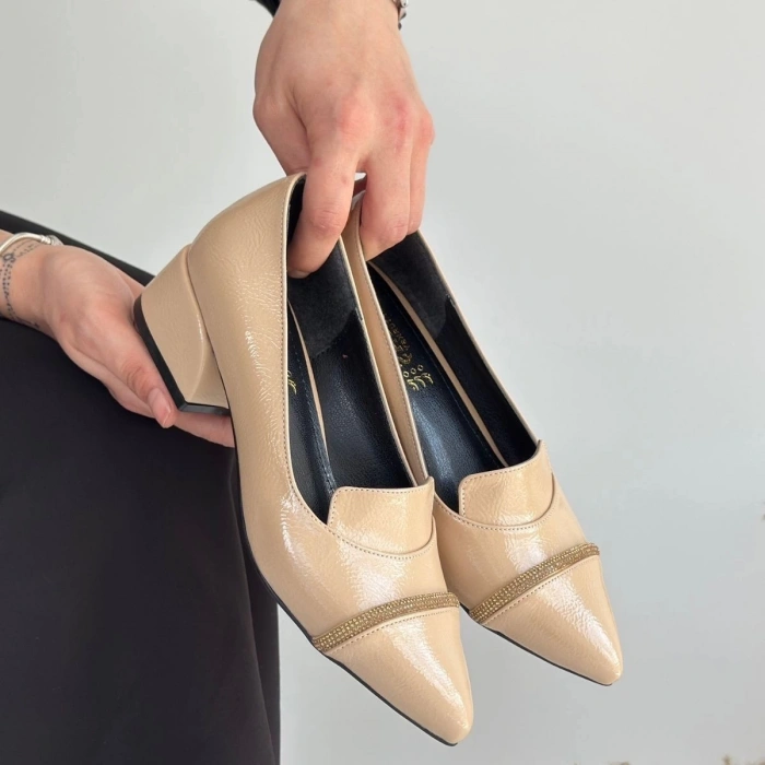 Liina Bej Rugan Topuklu Ayakkabı