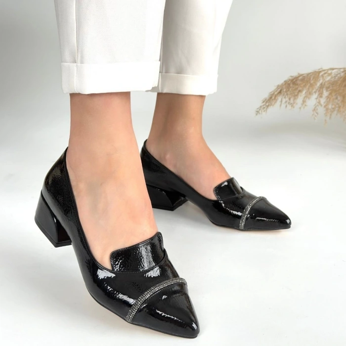 Liina Siyah Rugan Topuklu Ayakkabı - Lisinya