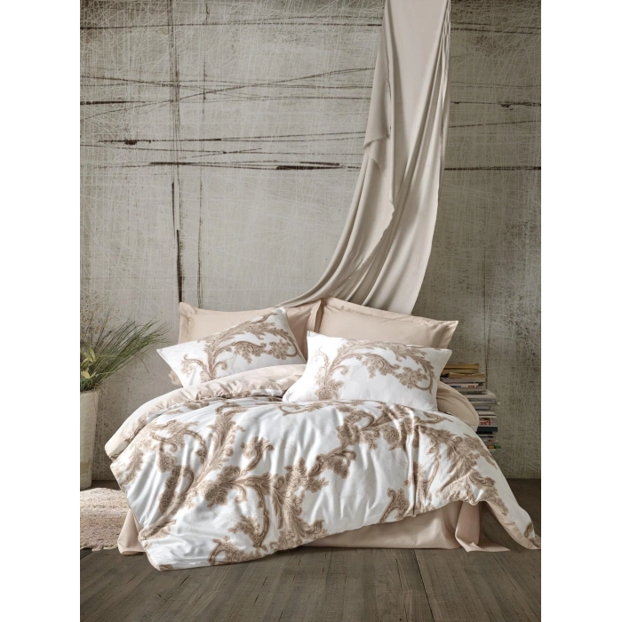 Loren Bej Çift Kişilik Saten Nev Takımı