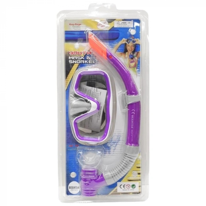 Maske Şnorkel Safari Dalış Seti Tepered Cam - 2186A/113CSB  (Lisinya)