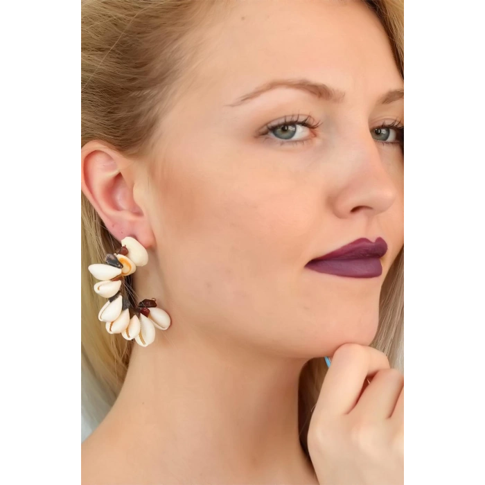 Midye Kabuk Tasarım Bayan Küpe