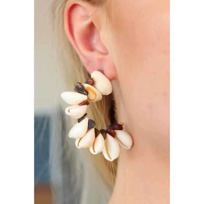 Midye Kabuk Tasarım Bayan Küpe - Lisinya