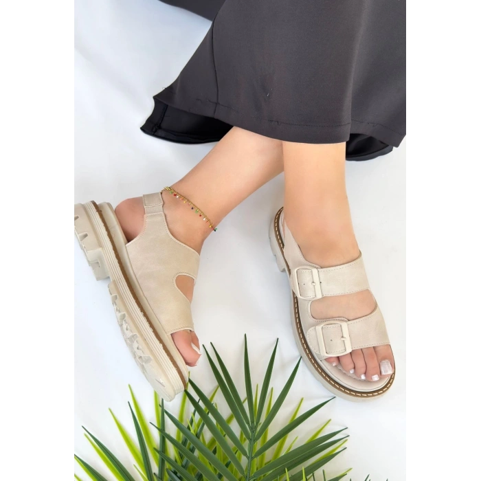 Milta Bej Nubuk Sandalet - Lisinya