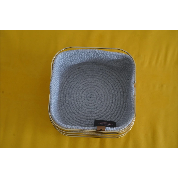 Naturel Kare Çok Amaçlı Organizer Ekmek Ve Meyve Sepeti