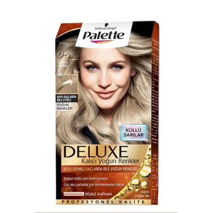 Palette Schwarzkopf Deluxe Yoğun Renkler 9-1 Elmas Sarısı Saç Boyası
