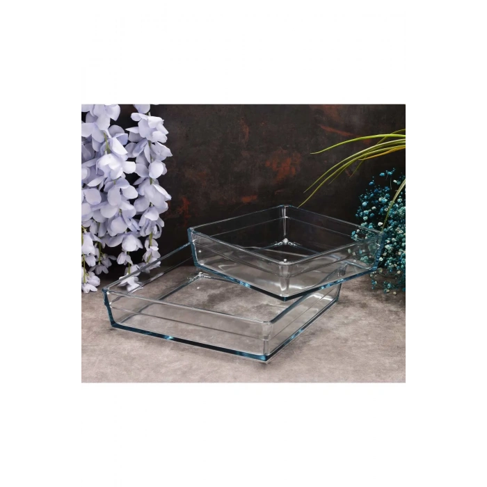 Paşabahçe 159129 Borcam Premium Kare Tepsi 2li Set