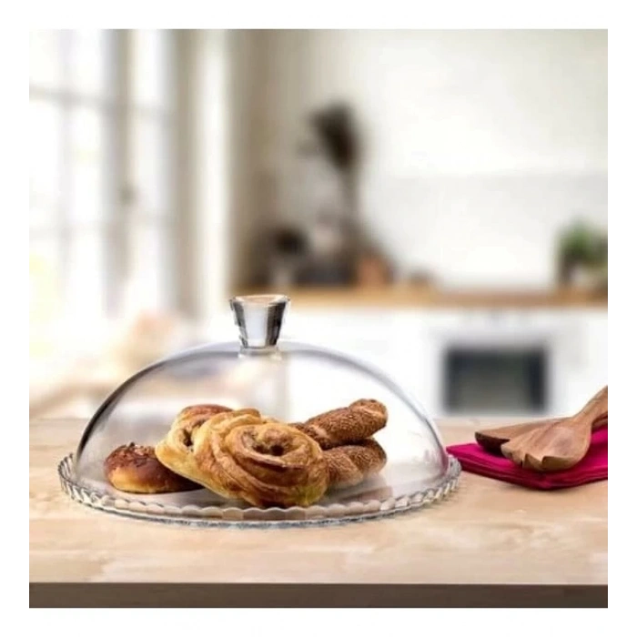 Paşabahçe Kapaklı Cam Fanus Kek Fanusu 95198