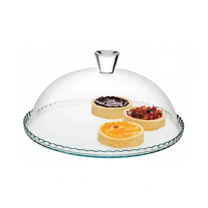 Paşabahçe Kapaklı Cam Fanus Kek Fanusu 95198
