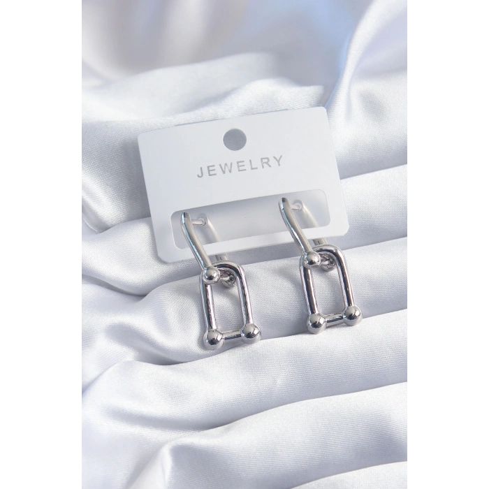 Pirinç Gümüş Renk Model Kadın Küpe