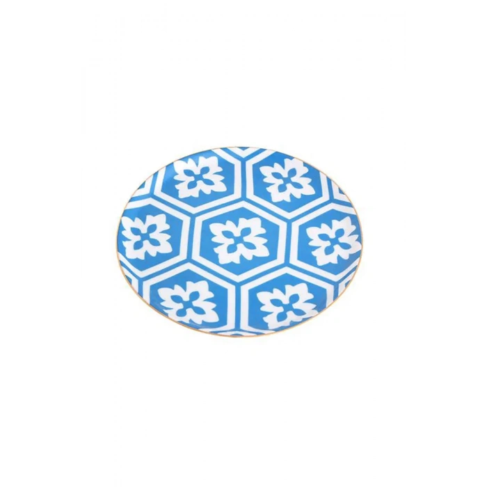 Porland Morocco Desen2 Mavi Düz Tabak 28cm