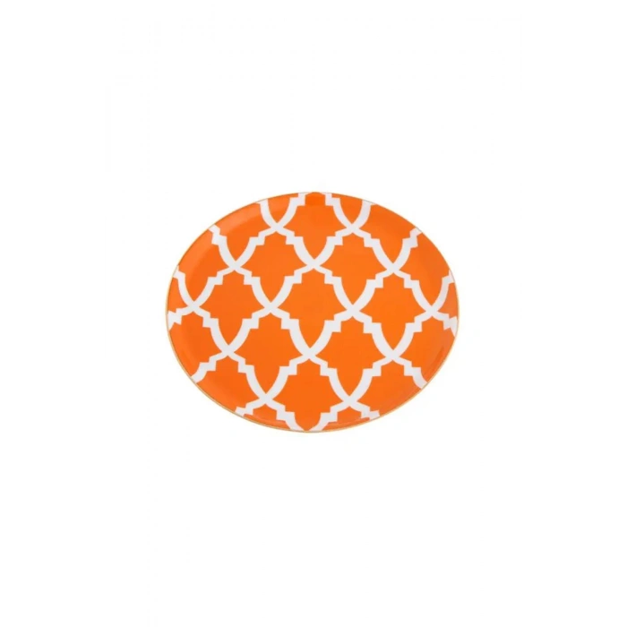 Porland Morocco Desen3 Turuncu Düz Tabak 20cm