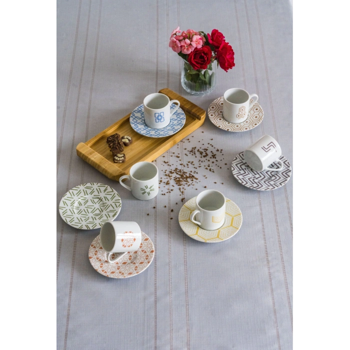 Porland Tamina 6 Kişilik 12 Parça 90cc Kahve Fincan Takımı