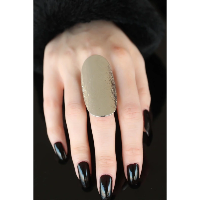 Silver Renk Elips Bayan Ayarlamalı Yüzük - Lisinya