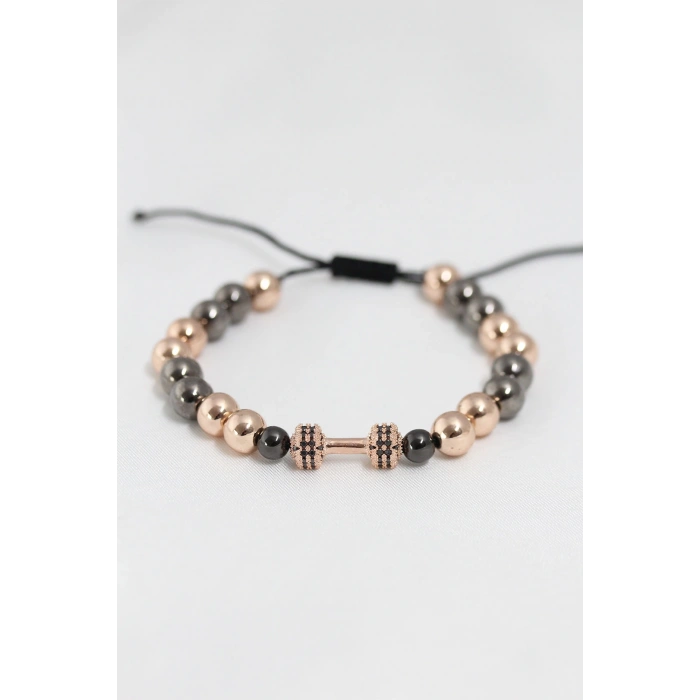 Silver Rose Renk Çelik Zirkon Objeli Asansörlü Bileklik