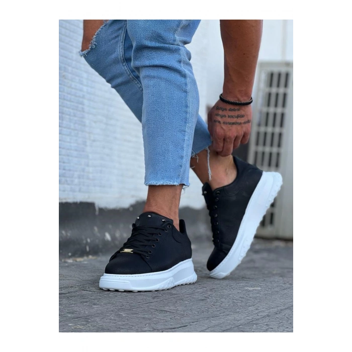 Siyah Erkek Yüksek Taban Ayakkabı